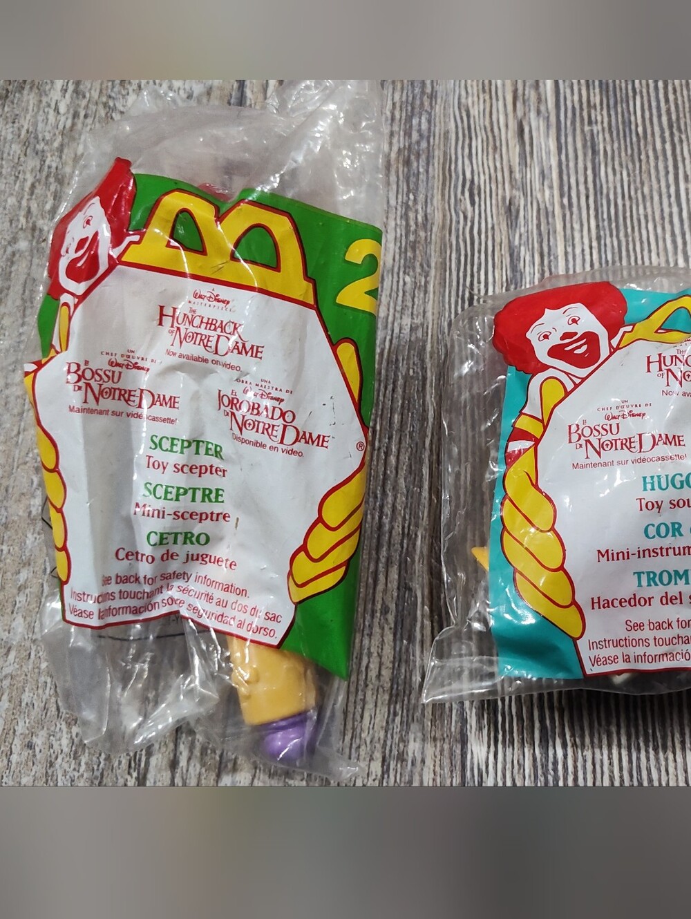 1996 McDonalds Happy Meal Toy Hunchback of Notre Dame Hugo Horn Figure & Scepter